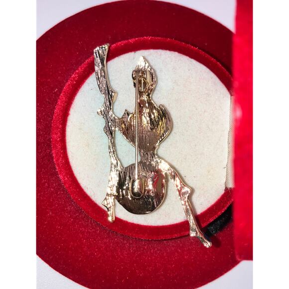 NWOT! Colorful Bird with Eggs in a Nest on Branches 2 1/8" Brooch! - Picture 7 of 7